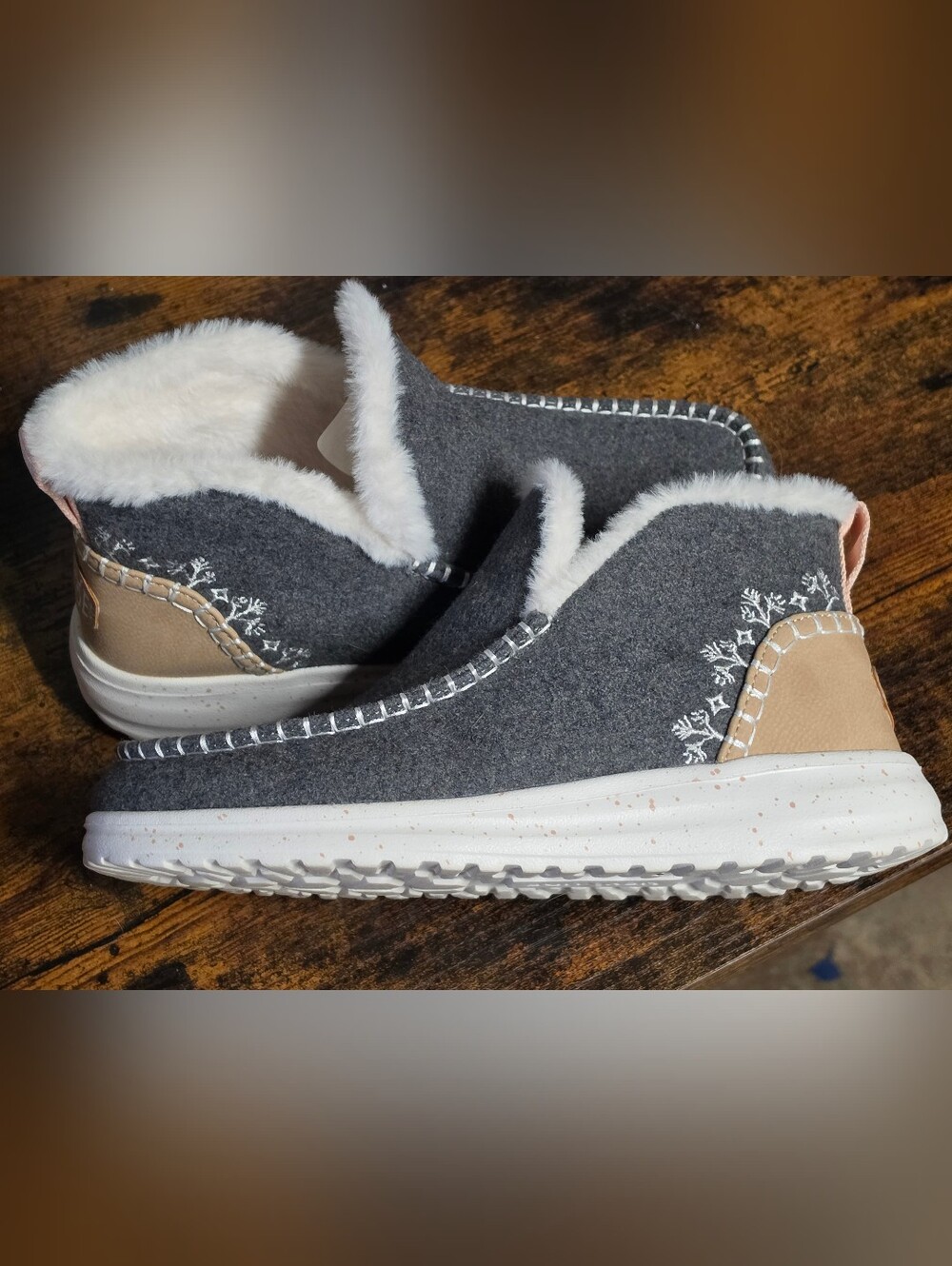 Hey Dude Denny Wool Faux Shearling Boots Gray